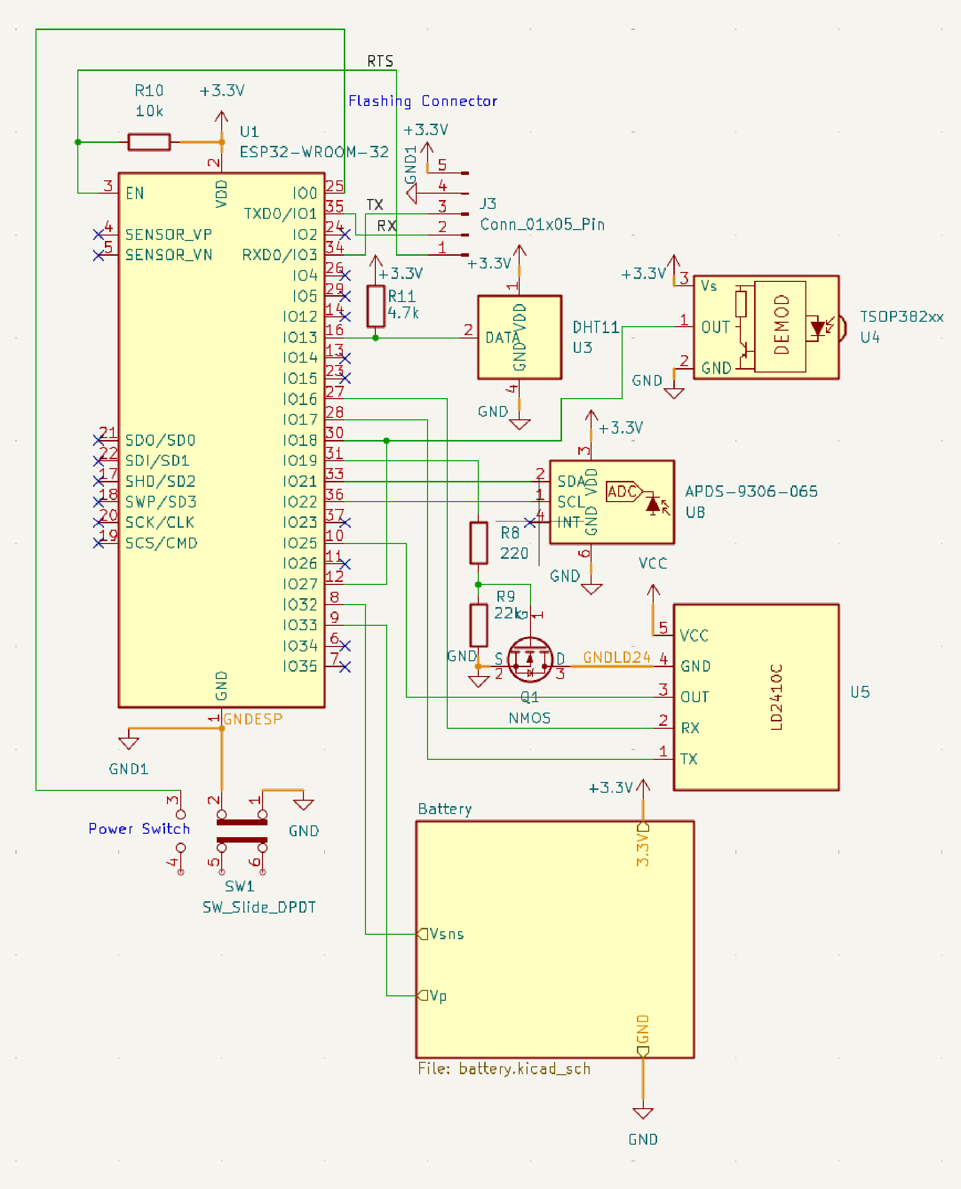 Schematic excerpt for the multisensor electronics.
